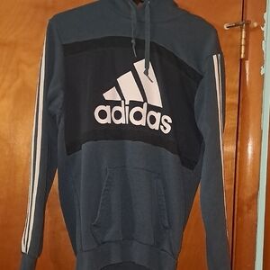 Adidas Men's Navy and Black Hoodie